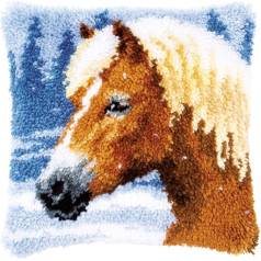 VERVACO Latch Cushion Set Dekoratīvs spilvena pārvalks Latch Cover Latch Set iesācējiem Zirgu amatniecība Pieaugušajiem Creative DIY Handmade Cushion for DIY 40 x 40 cm Latch Hook Kit Latch Hook Set Cushion