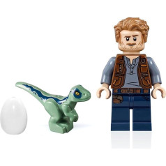 LEGO Jurassic World Dominion Owen Grady minifigūriņa (ar zilo plēsēju un dinozaura olu) 75930