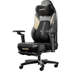 AutoFull M6 Ultra Gaming krēsls, spēļu krēsls ar masāžas funkciju, 720° regulējams roku balsts, automātisks dinamisks jostas balsts, ergonomisks spēļu krēsls ar kāju balstu, melns