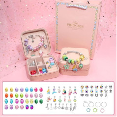 AUHOU Charm aproces veidošanas komplekts meitenēm, 77 gabali DIY aproces mākslas rotaslietu amatniecības komplekts Teenager 6-12 gadu dzimšanas dienas dāvana (B stils)