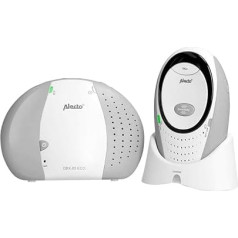 Alecto Babymonitor DECT DBX-85GS bērnu monitors ar bērnu monitoru, gaiši pelēks