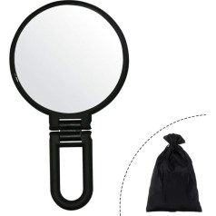 Aestivate Makeup rokas spogulis ceļojumu rokas spogulis divpusējs 360 regulējams kosmētikas rokas spogulis apaļš melns