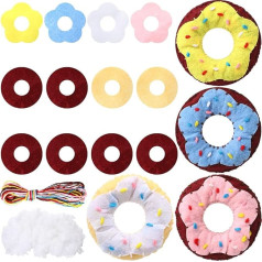 Silipull 4 Donutu šūšanas komplekts iesācējiem, Mātes dienas izklaide, amatniecība, Izveidojiet savu filca donutu plīša komplektu, iemācieties šūt