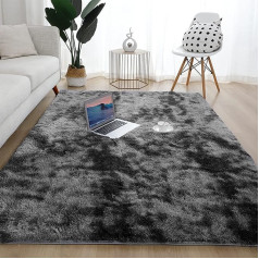 LONENESSL Tumši pelēks pūkains mīksts paklājs