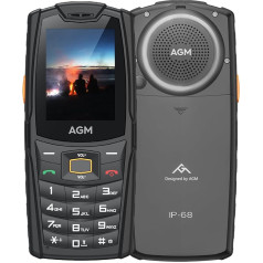 AGM M6 Senior mobilais tālrunis bez līguma, pogas mobilais tālrunis Dual SIM 4G 2,4 collu ekrāns ar lielu fontu, 109 dB skaļrunis, ātrās izvēles funkcija, āra mobilais tālrunis, viegli lietojams, 19 valodas, 2500 mAh,