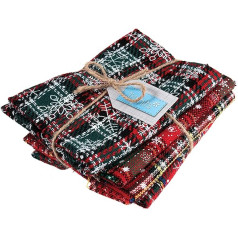 Trimits GTC149 Fat Quarter Audumu komplekts: 4 gabalu iepakojums: Tartāns ar apdruku, poliesteris, Ziemassvētki, 54 x 45 cm, 54 x 45 cm