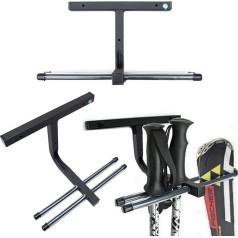 QLS Slēpošanas stiprinājums Slēpošanas sienu turētājs 2 pāriem 30 cm nūjošanas 30 cm nūjošanas treka nūjām Slēpošanas turētājs ar aizsargājošu gumijas pārklājumu, kas ietaupa vietu N4 2