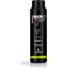 LENDAN Hair To Go Men 3-in-1 šampūns Dušas želeja Šampūns un skūšanās želeja Dziļi attīra ādu ar aktivēto ogli un žeņšeņu Noņem netīrumus Mitrina ādu