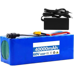 52 V 60 V 10 Ah 20 Ah 30 Ah 30 Ah 40 Ah velosipēdu akumulatori, E-Bike litija jonu akumulators ar lādētāju Iebūvēts BMS Ebike akumulators 200 W 500 W 1000 W elektriskā velosipēda motoram ar lādētāju