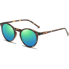 JCXIOC plaša plecu siksna somas polarizētas saulesbrilles vīrieši dāmas retro apaļas saulesbrilles Vintage vīriešu sieviešu drošības brilles UV400 somām plecu somas (C7 Leopard-Blue)