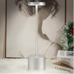 Hapfish bezvadu LED galda lampa, 8000 mAh akumulatora galda lampa ar tālvadības pulti, alumīnijs, 3 krāsu režīmi, nepārtraukti aptumšojama, akumulatora galda lampas ēdamgalda, naktsgaldam, rakstāmgaldam,