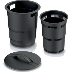 Prosperplast Pazemes dārza kompostētājs ar ventilācijas caurumiem | Izgatavots no izturīga plastmasas | Komposta spainis mēslojuma gatavošanai | Melns | 11 litru | 25 x 53 cm