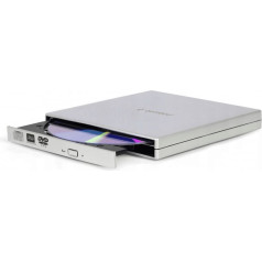 ārējais dvd ierakstītājs 8x, cd 24x usb 2.0 sudraba krāsā