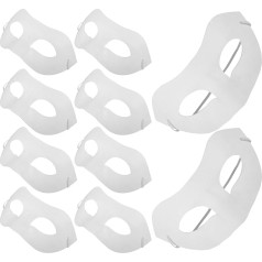 Yardwe Weiße Papiermasken zum Dekorieren von Halbgesichten, handbemalte Maske für Bastelarbeiten, Halloween, Maskerade, Cosplay, Karneval, Party, 10 Stück