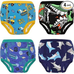 MooMoo Baby kokvilnas Potty Training apakšveļa 4 iepakojumi Absorbējošas treniņbikses zēniem, meitenēm 2-10 gadi Zils 8 gadi