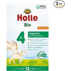 HOLLE Babyfood Bioloģiskais piena aizstājējs 4, izgatavots no kazas piena, 400 g (3 gab. iepakojumā)