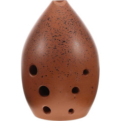 ibasenice Keramikas okarīnas instruments 8 caurumi Vecā G okarīna Tradicionālais ķīniešu flautas pūšaminstruments ar tīrīšanas drānu pieaugušajiem iesācējiem mūzikas mīļotājiem