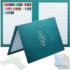 320 nagu lakas displeja grāmata, profesionāla nagu krāsu karte nagu mākslas nagu krāsu displeja grāmata ar 480 nagu padomiem un 1-400 numuru uzlīmes, salona rīki nagu mākslas dizainam (zaļa)