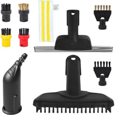 Agrdeed 10 gab. iepakojums Kärcher tvaika tīrītāju piederumiem, apaļā birste, rokas sprauslu rezerves daļas, plakana birste, izliekta sprausla, tīrīšanas lupatiņas pārvalks, skrāpēšanas sprausla Kärcher SC1 SC2 SC2 SC3 SC4 SC5