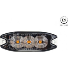 Amio Lampa błyskowa płaska 3x3w led r65 r10 12/24v ip67