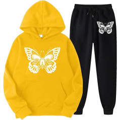 Eauptffy Sieviešu brīvā laika kostīms, ar kapuci un treniņbikses, Hoodie komplekts, drukāts Halloween sporta kostīms, divdaļīgs treniņtērpu komplekts ar kapuci, baggy ikdienas atpūtas komplekts, stilīgs 2024 sporta komplekts, skriešana