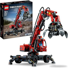 LEGO 42144 Technic materiālu pārnēsātāja modeļa komplekts, mehāniskā mācību rotaļlieta, manuālās un pneimatiskās funkcijas, celtniecības transportlīdzeklis, celtņa rotaļlieta bērniem vecumā no 10 gadiem