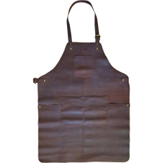 BABOSSA® bifeļu ādas grilēšanas priekšauts grilēšanas meistaram | 100% bifeļu āda | Roku darbs Vācijā | Izturīgs un elegants | Individuāli pielāgojams jebkuram izmēram, brūns