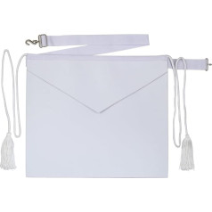 Masonu svečturis Schürze, Schafsleder, Lammfell, Weiß, Weiss/opulenter Garten, 14 collu augsts x 16 collu plats