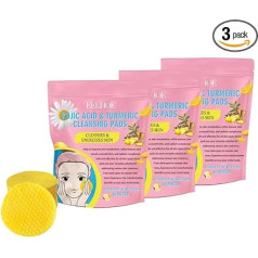 Kurkuma, 40 plāksnītes Kurkuma, Kojic Acid & Kurkuma attīrošās plāksnītes tumšiem plankumiem, blāvai ādai, pīlingam, palīdz līdzsvarot ādas eļļu un ūdens līdzsvaru.