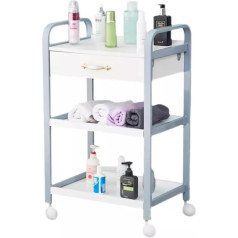 HYKJJCSS Friseurwagen Rollwagen 3-stufiger Kosmetikwagen Mit Schubladenaufbewahrung, Bewegliche Trolleys, Rollwagen Mit Rad, Kosmetikwagen Friseur Zubehör(A)