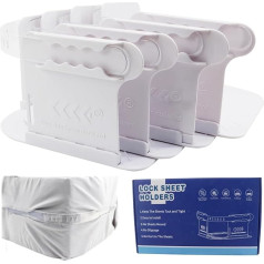 Gultas palagi, lieljaudas gultas palagu stiprinājumi ar aizdares siksniņu - turiet palagus cieši un cieši, palagu turētājs stūriem, karalienes izmēra gulta, pieguļošās palagi (balti)