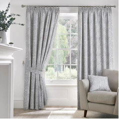 Dreams & Drapes 46 x 72 collas 100% kokvilnas zīmuļa plisēti aizkari ar kaklasaiti, Aveline, 70 gabaliņu iepakojums