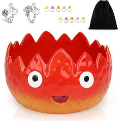 Slub Bowl, adīšanas bļoda ar tamborēšanas piederumiem, gudrs roku darbs keramikas liesmas dzijas bļodas tamborēšanai, jauka dāvana tamborētājiem, adītājiem (16cm * 16cm * 10cm)