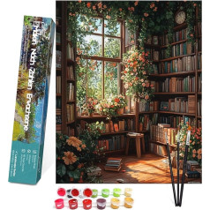 Bougimal Gleznošana pēc skaitļiem Pieaugušo ainava bez rāmja, ieskaitot otu un akrila krāsas - 40 x 50 cm, Grāmatu veikals 2