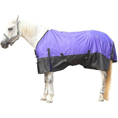 Gallopoff 600D plīsumiem izturīga zirgu sega bez pildījuma 0 g, ūdensnecaurlaidīga un elpojoša lietus sega ar krusta siksnām uz vēdera, ērta un viegla sega zirgiem