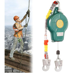 HIULLEN augstuma drošības ierīce, 10 m izvelkama aizsardzība pret kritieniem, pārnēsājama aizsardzības pret kritieniem savākšanas ierīce, personīgais kritienu ierobežotājs, aizsardzība pret kritieniem, iekāpšanas ierīce jumta darbu veic