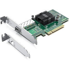 10Gtek viena SFP+ 10GbE NIC tīkla karte, 82599EN mikroshēma, PCI-E x8, saderīga ar Windows Server 2003/2008/2012, Windows7/8/10*/Visa, Linux, ESX/ESXi*