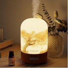 Fashome aromadifuzors, roku darbs, stikla difuzors ēteriskajām eļļām, automātiska izslēgšanās, silta gaisma, vintage aromterapija mazuļiem, mājai, birojam vai jogai (rudens vīraks)