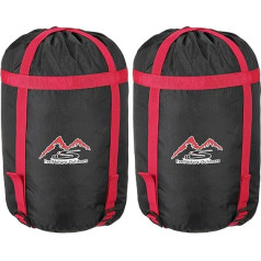 PATIKIL Kompresijas maisu komplekts, S izmērs, ūdensnecaurlaidīgs guļammaisu glabāšanas maisiņš, pārnēsājams kompresijas maisiņš mugursomai un kempingam, melns, sarkans