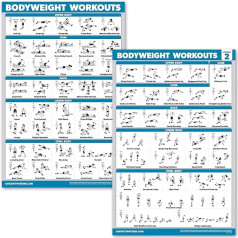 QUICKFIT vingrinājumu plakātu komplekts 1. un 2. sējums, laminēts, ķermeņa svars 18