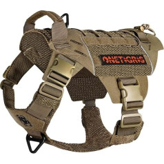 OneTigris X Commander taktiskās suņu siksnas, gaisa sieta krūšu siksnas sunim ar 1 ērtu rokturi un 2 metāla D-Ring, augstas precizitātes lāzera griešana, izturīga neilona siksna sunim ar atstarojošu materiālu