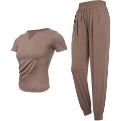 Pilates komplekts sievietēm XL (135-150 lbs) Elpojošs poliestera spandekss, ideāls aktīvai vai ikdienas lietošanai