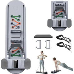 Pilates Reformer mašīna, 5 in 1 salokāms Pilates dēlis ar inteliģento uzlādes skaitīšanu, pretestības lentes, automātiskā atlēciena dēlis, Ab Roller ritenis