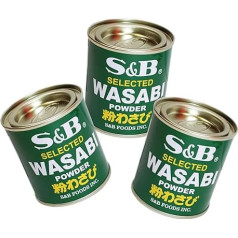 S&B Wasabi pulveris 3 gabaliņu iepakojumā - Japānas Wasabi pulveris - dabīgs un bez piedevām - OG ASIA - 3 x 30 g