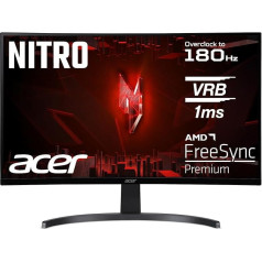 Acer Nitro ED273 S3 27 collu (69 cm ekrāns), Full HD, 165 Hz (180 Hz OC), 1ms (VRB), 1x HDMI 2.0, 1x HDMI 1.4, 1xDP 1.2, AMD FreeSync Premium, melns