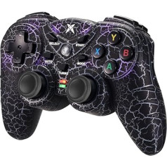 NBCP PC bezvadu spēļu kontrolieris, PC kontrolieris Gamepad ar dubulto vibrāciju, 2.4G bezvadu spēļu džoistikas spēļu kontrolieris ar vēsu RGB plaisu, Turbo funkcija Windows 7/8/10/11 un Steam