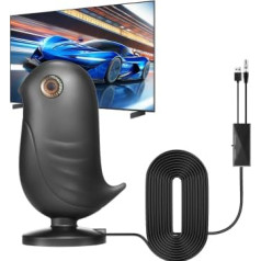 2025 DVB-T/DVB T2 antena ar pastiprinātāju, HDTV iekštelpu antena televizoram, pārklājums vairāk nekā 650 jūdžu attālumā, 2K un 4K viedajiem televizoriem, vietējie kanāli un signāla pastiprinātājs ar 18 pēdu kabeli