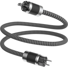 Tertullus HiFi augstas klases barošanas kabelis C15 barošanas kabelis HiFi audio auksto ierīču kabelis ar Schuko kontaktdakšu un IEC kontaktdakšu (E860- (Eiropas kontaktdakša/C7), 1,5 m)