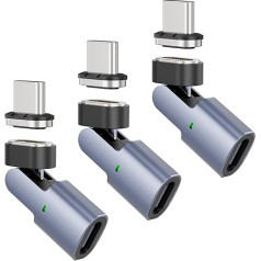N. NETDOT 100 W magnētiskais adapteris, ātrās uzlādes un datu pārraides adapteris USB-C viedtālruņiem, 3 gabali, melns