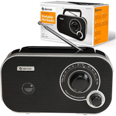 Denver TR-51W FM radio - pārnēsājams retro mini radio ar analogo staciju meklēšanas funkciju - darbojas no elektrotīkla un akumulatora - kompakts dizains un tīra skaņa